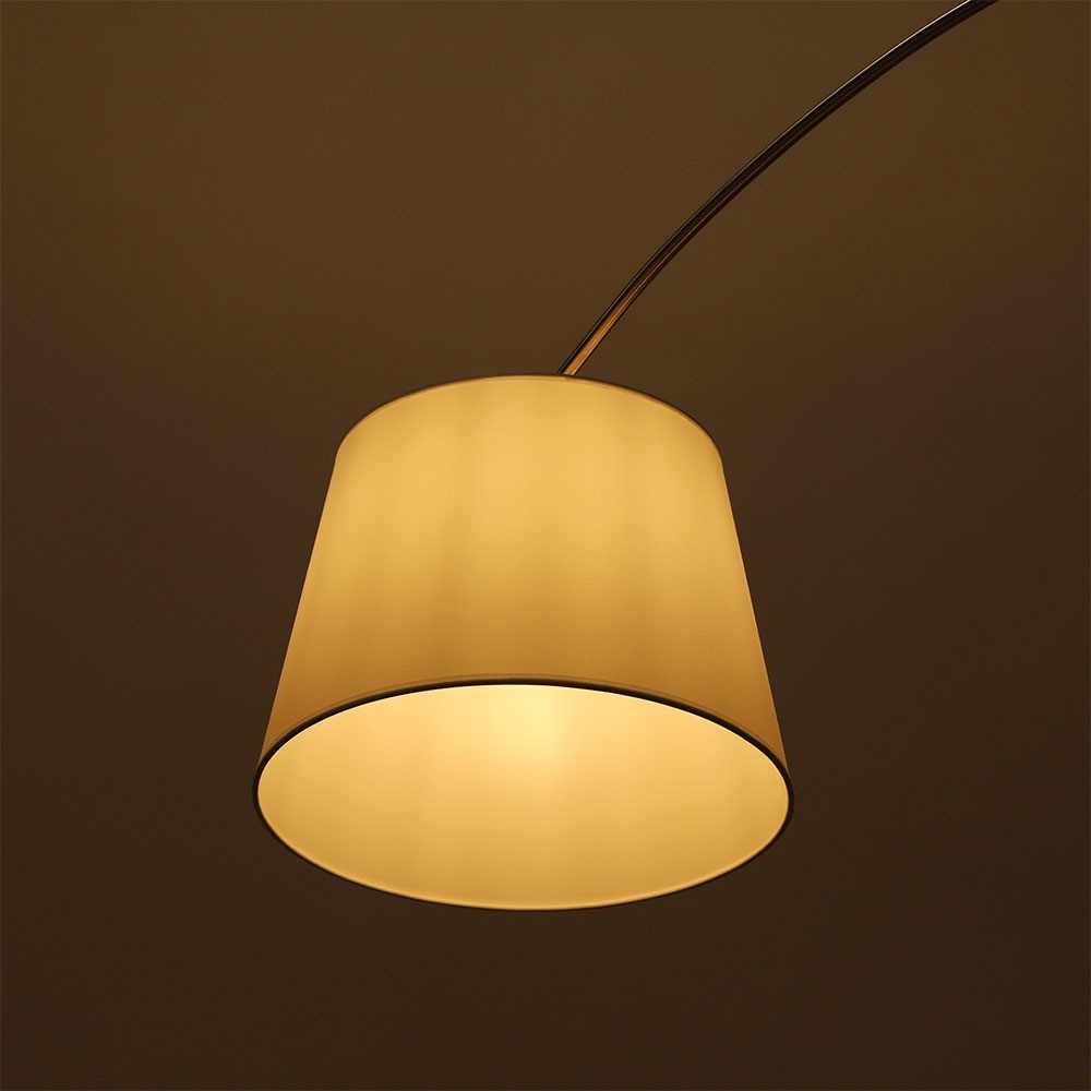60W Lampa podłogowa na wysięgniku / Podstawa: Marmur / Kość Słoniowa / Trzonek: 1xE27