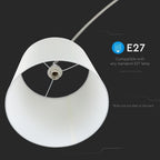 60W Lampa podłogowa na wysięgniku / Podstawa: Marmur / Kość Słoniowa / Trzonek: 1xE27