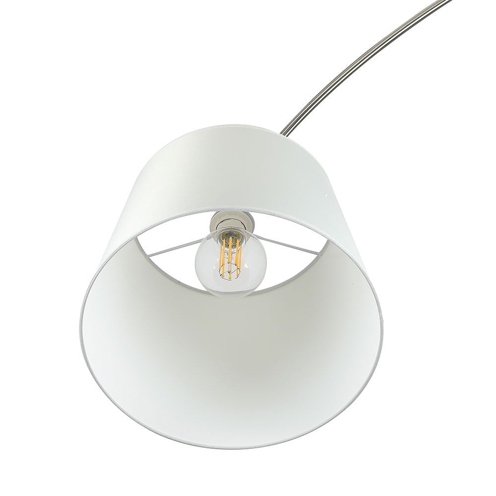 60W Lampa podłogowa na wysięgniku / Podstawa: Marmur / Kość Słoniowa / Trzonek: 1xE27