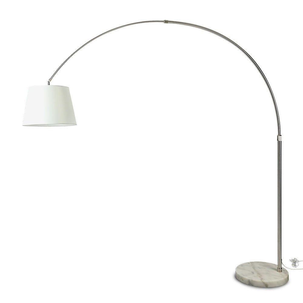 60W Lampa podłogowa na wysięgniku / Podstawa: Marmur / Kość Słoniowa / Trzonek: 1xE27