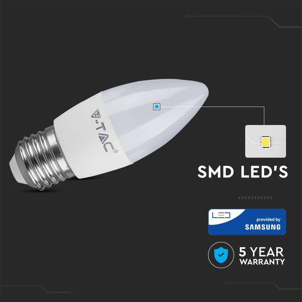5.5W C35 Żarówka LED / Chip SAMSUNG / Barwa:3000K / Trzonek:E27