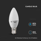 5.5W C35 Żarówka LED / Chip SAMSUNG / Barwa:3000K / Trzonek:B15