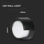 6W Lampa ścienna LED / Barwa:3000K / Obudowa: Czarny / Okrągła