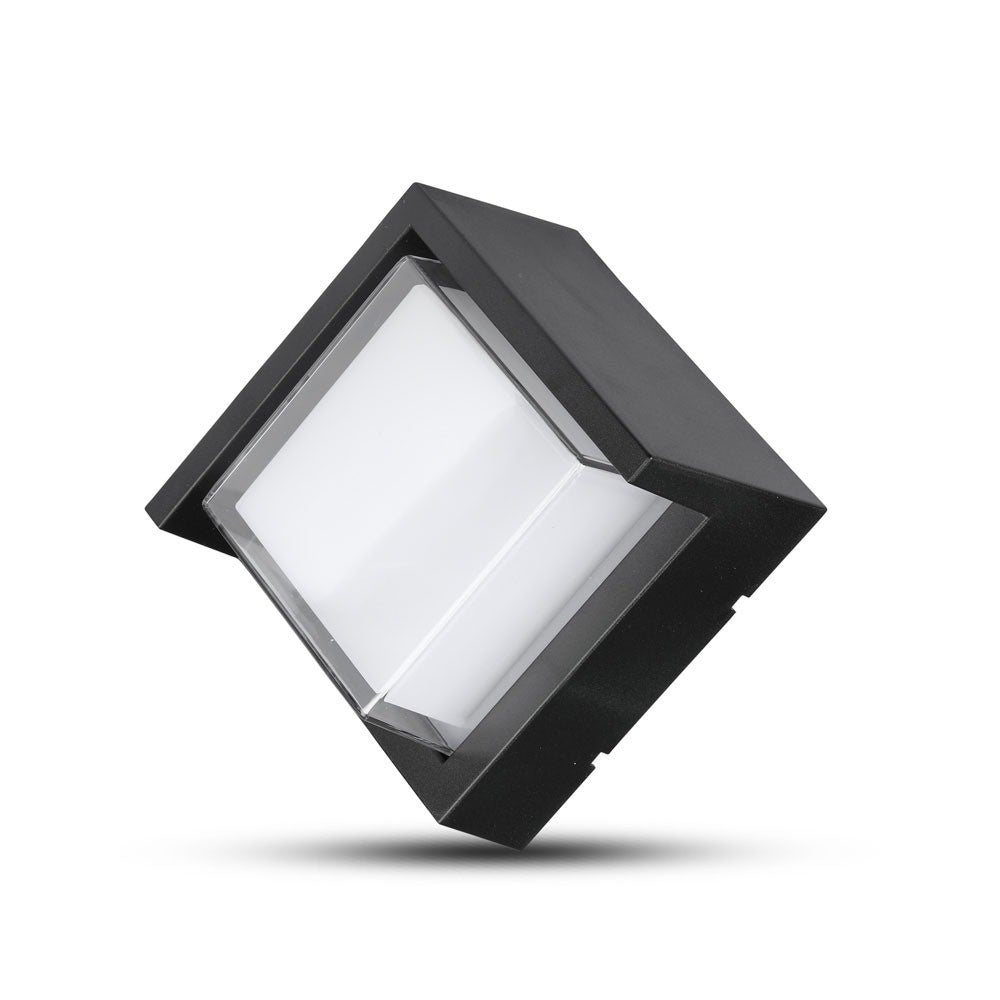 6W Lampa ścienna LED / Barwa:3000K / Obudowa: Czarny / Kwadratowa
