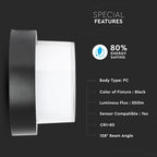 6W Lampa ścienna LED / Barwa:3000K / Obudowa: Czarny / Okrągła