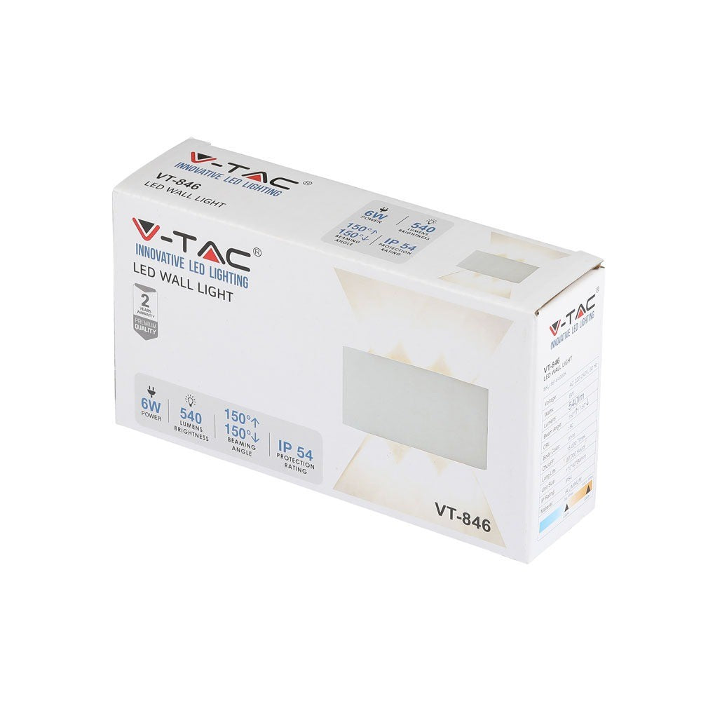 6W Lampa ścienna LED / Barwa:4000K / Obudowa: Biała