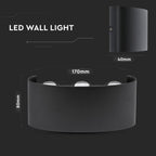 6W Lampa ścienna LED / Barwa:3000K / Obudowa: Czarny