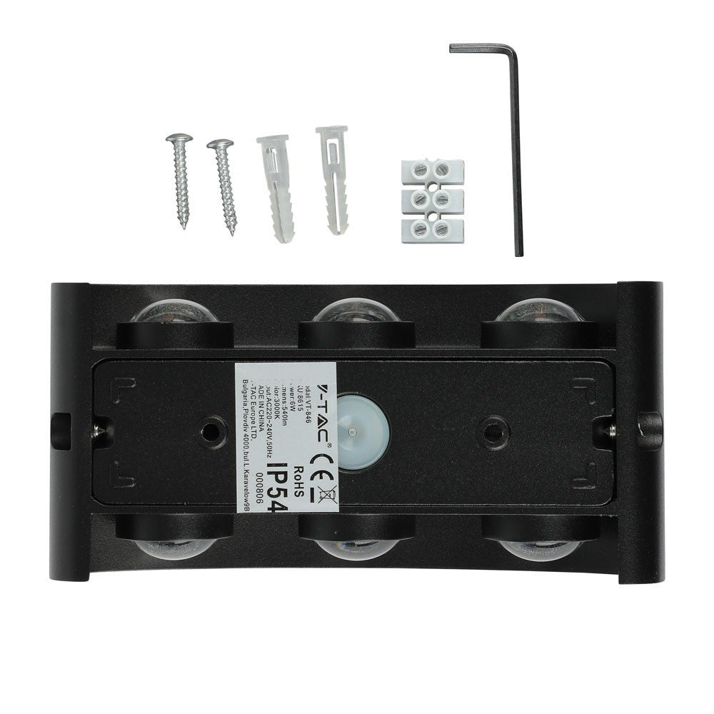 6W Lampa ścienna LED / Barwa:4000K / Obudowa: Czarny