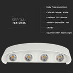 8W Lampa ścienna LED / Barwa:4000K / IP54 / Obudowa: Biała