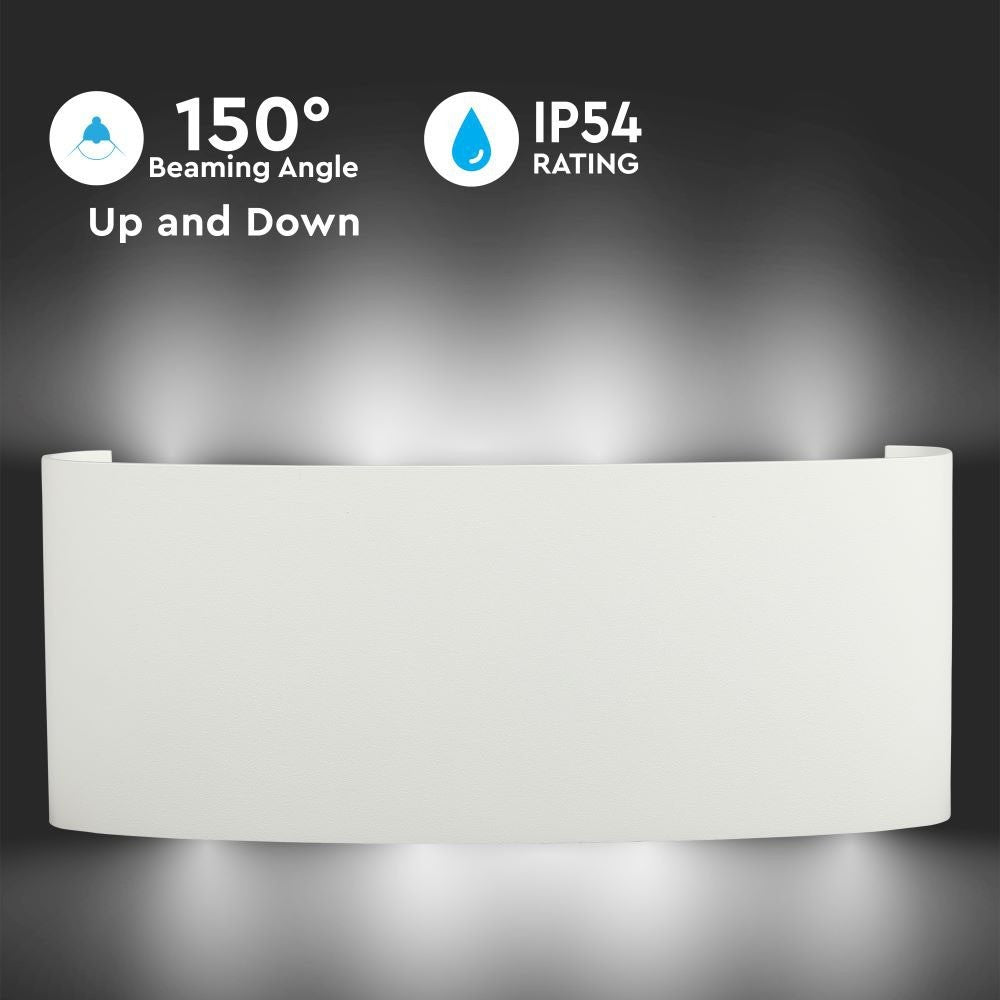 8W Lampa ścienna LED / Barwa:3000K / IP54 / Obudowa: Biała
