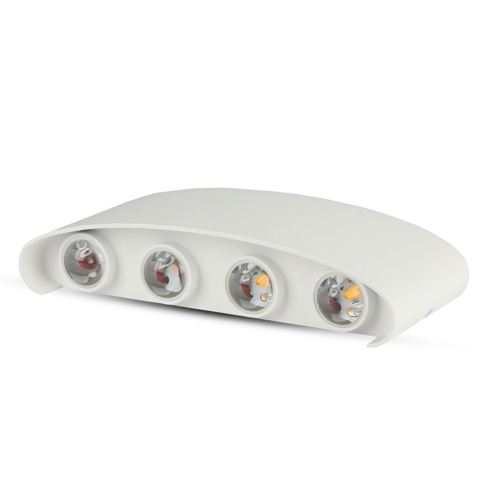 8W Lampa ścienna LED / Barwa:4000K / IP54 / Obudowa: Biała