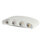 8W Lampa ścienna LED / Barwa:4000K / IP54 / Obudowa: Biała