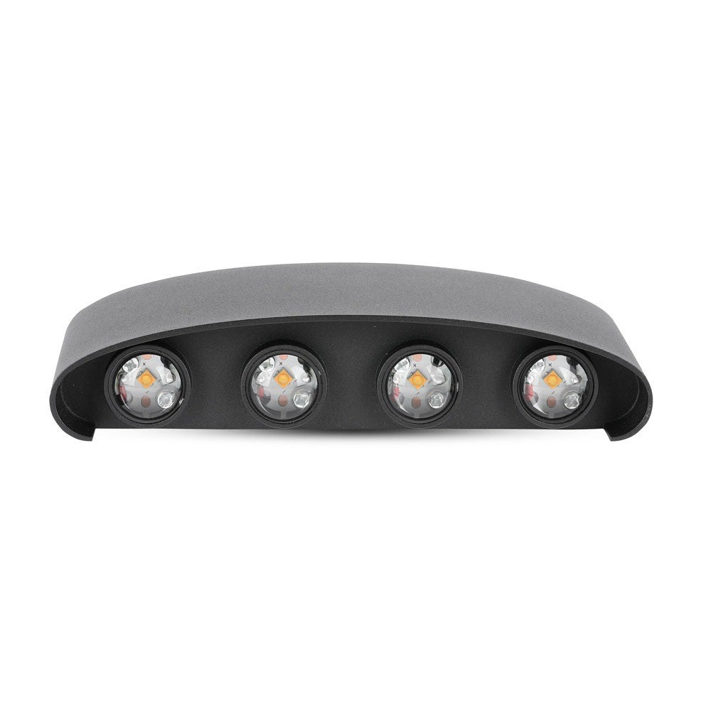8W Lampa ścienna LED / Barwa:3000K / IP54 / Obudowa: Czarna