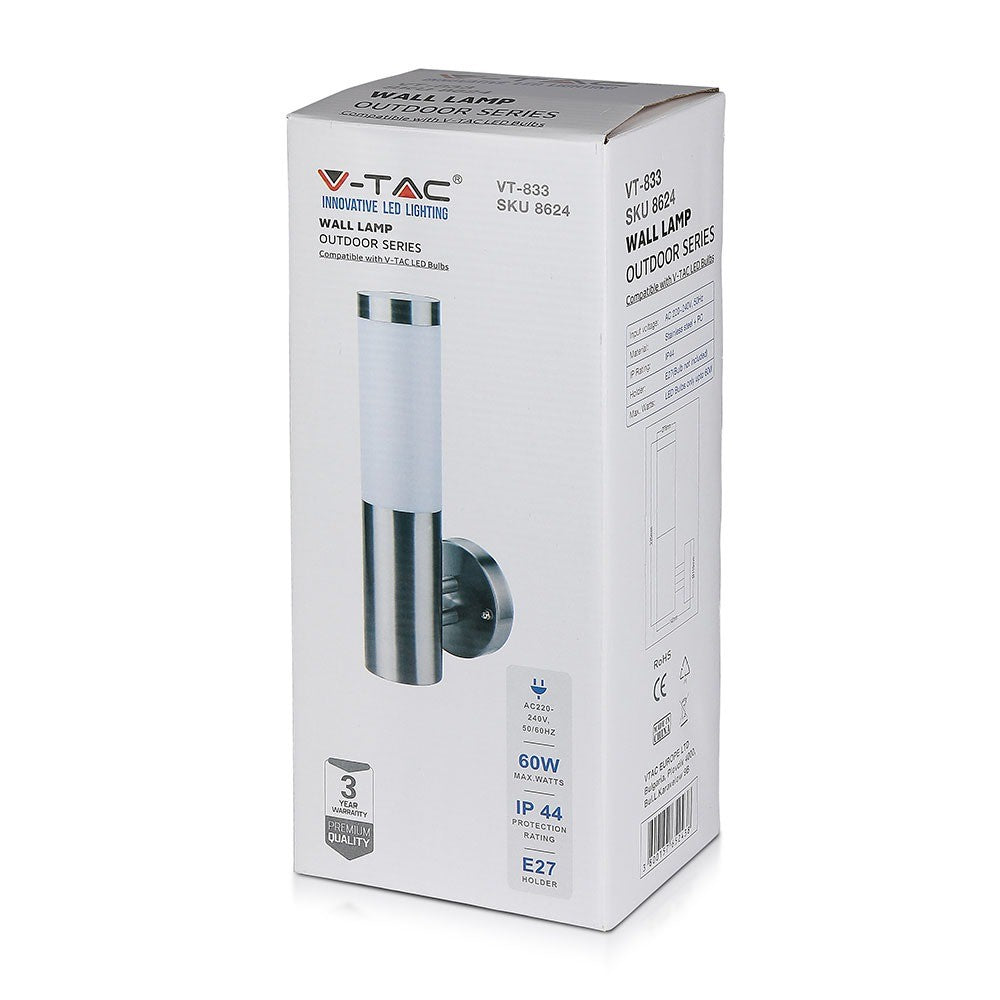 Kinkiet ogrodowy / Tabularna / IP65 / Stal szlifowana