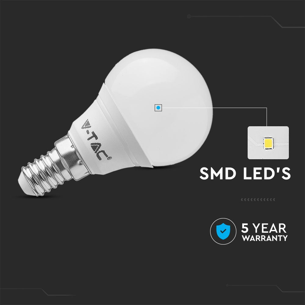 5.5W P45 Żarówka LED / Chip SAMSUNG / Barwa:4000K / Trzonek:E14