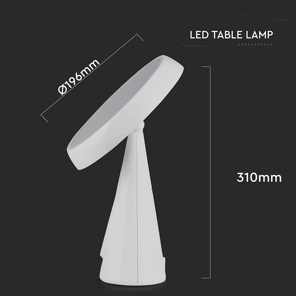 5W Lusterko kosmetyczne na biurko z podświetleniem LED / Barwa:3000K / Ściemniane