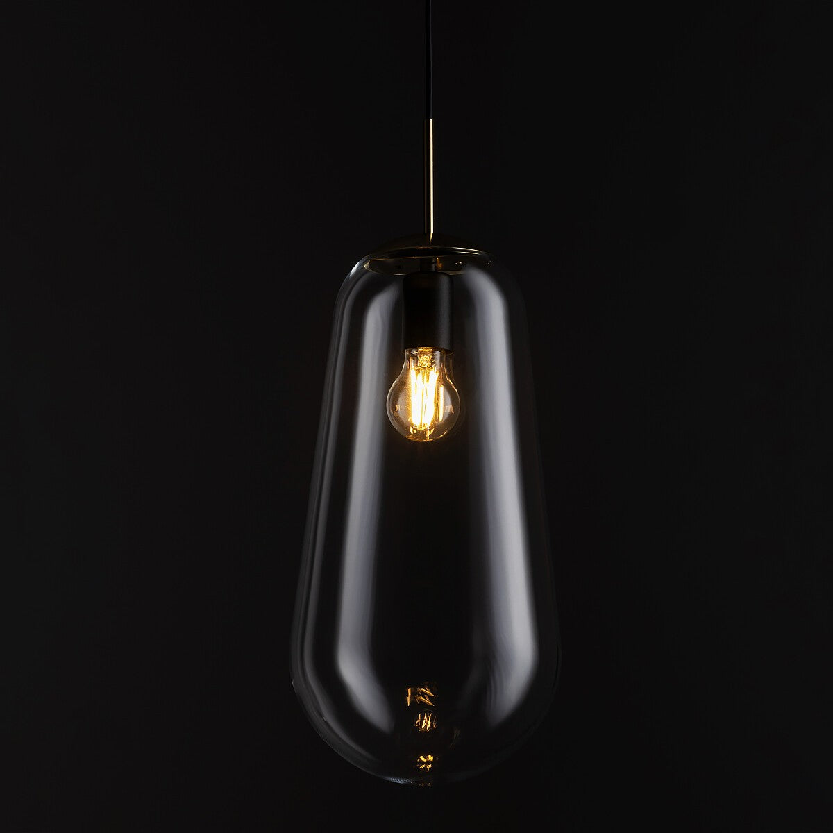 Nowodvorski Lampa wisząca PEAR L 25W only LED 50/60Hz - Szkło - Transparentny II 8671 - lampa włączona
