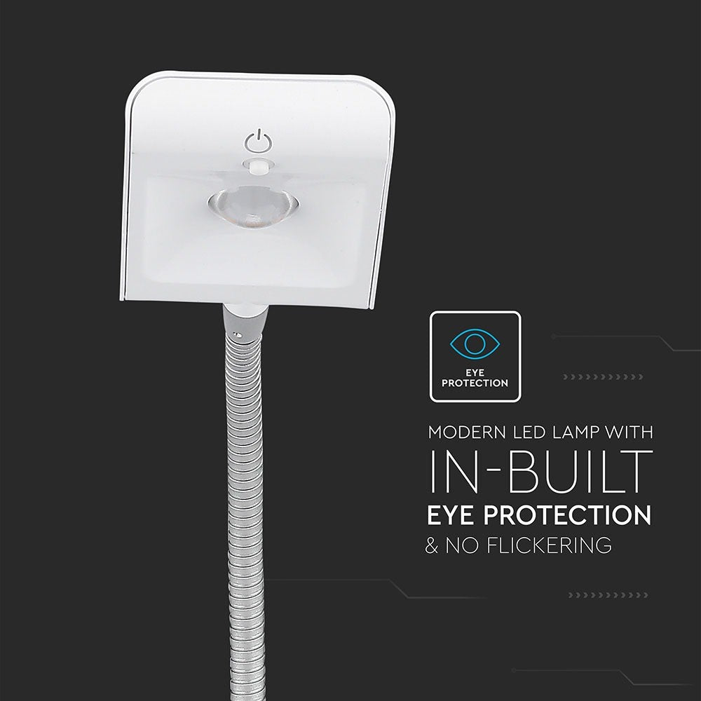 3.6W Lampka biurkowa LED / Obudowa: Biała / Barwa:3000K