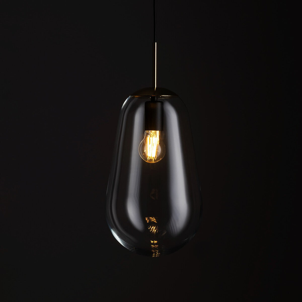 Nowodvorski Lampa wisząca PEAR M 25W only LED 50/60Hz - Szkło - Transparentny II 8672 - lampa włączona