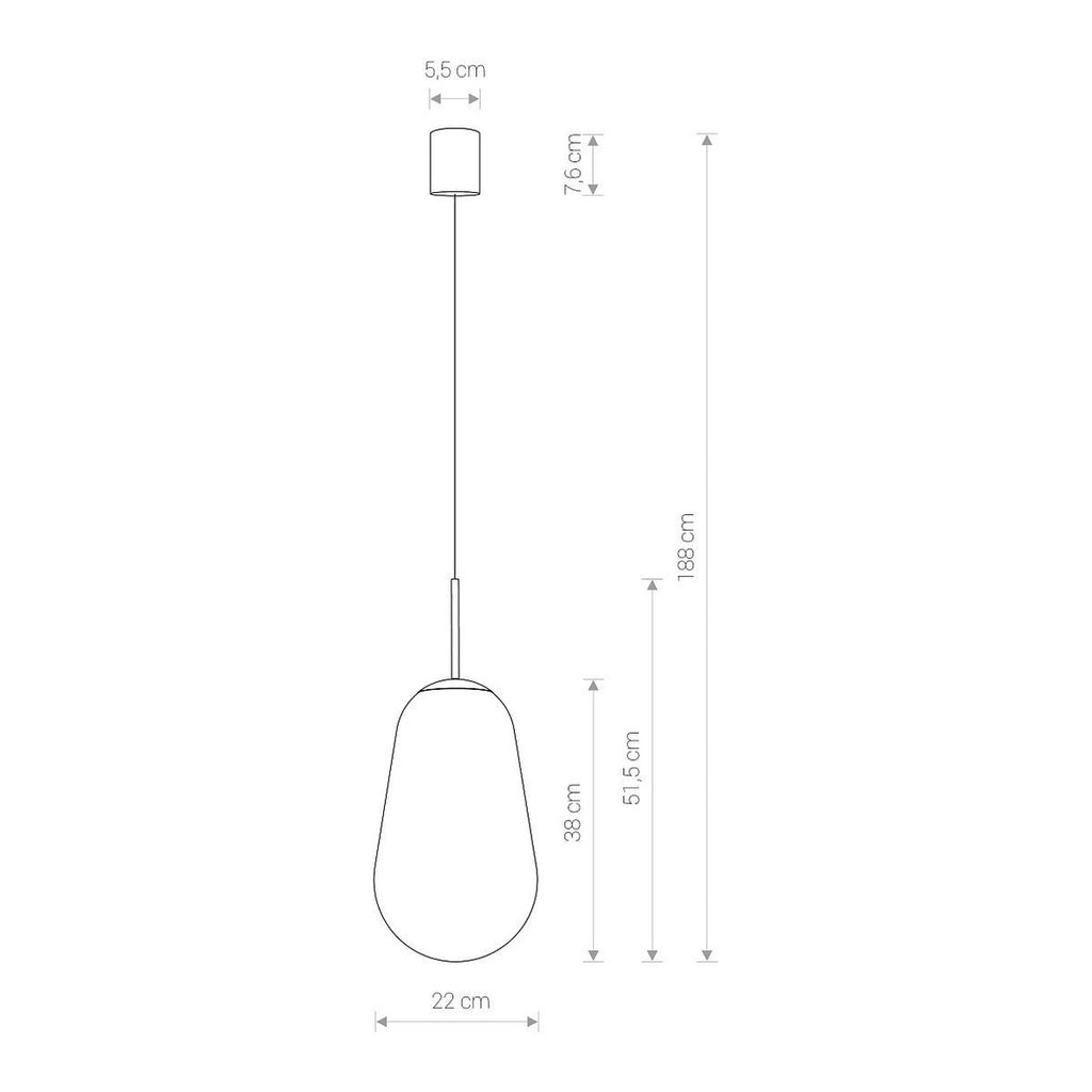 Nowodvorski Lampa wisząca PEAR M 25W only LED 50/60Hz - Szkło - Transparentny II 8672
