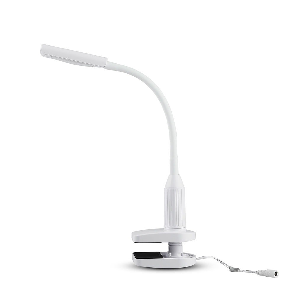 7W Lampka biurkowa LED z klipsem / Barwa:3000K / Obudowa: Biała