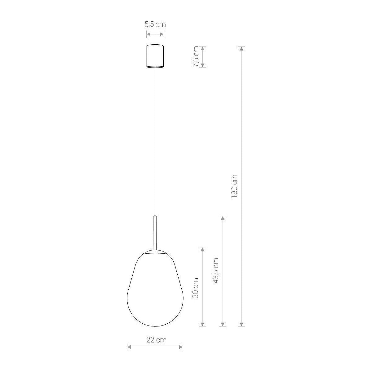 Nowodvorski Lampa wisząca PEAR S 25W only LED 50/60Hz - Szkło - Transparentny II 8673