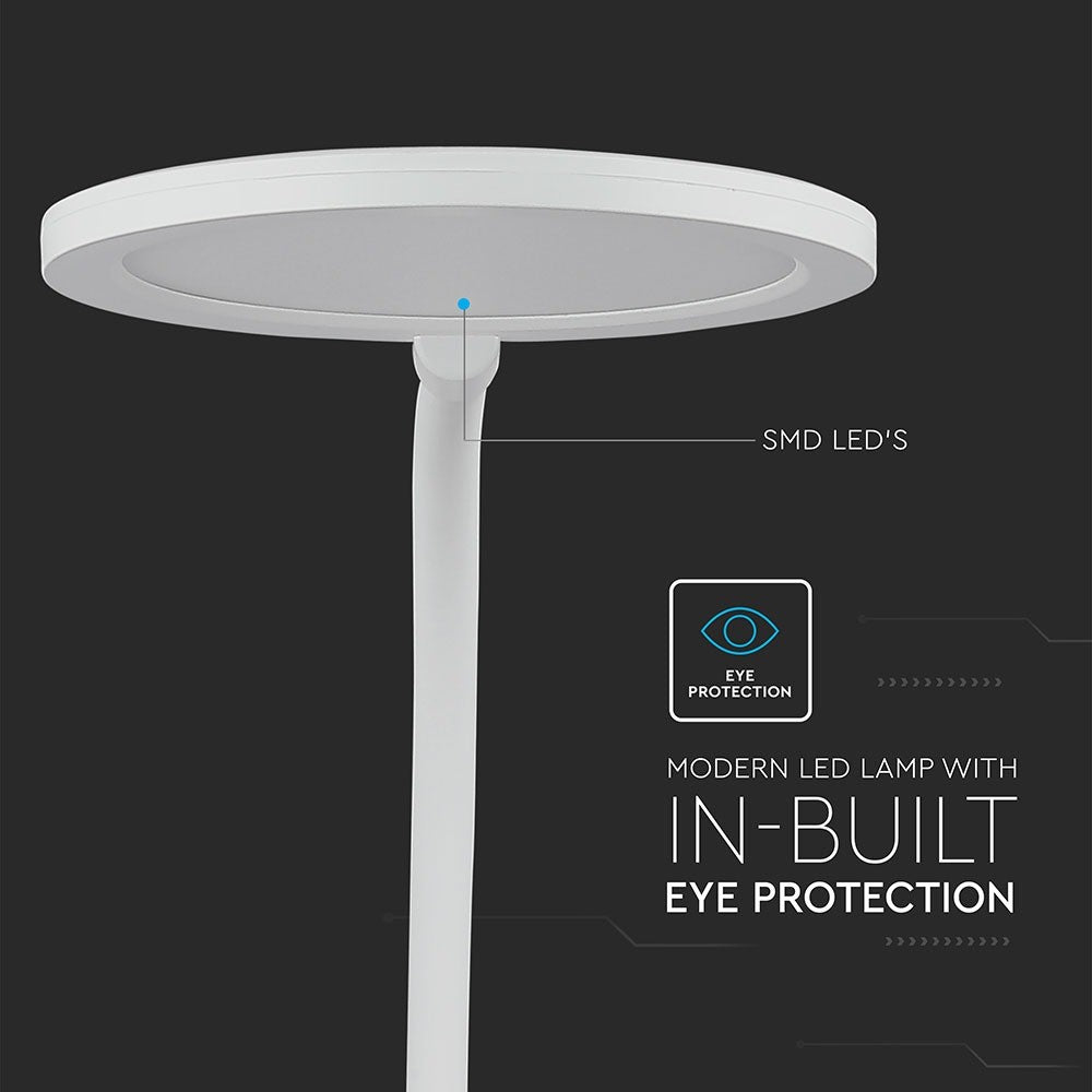 7W Lampka biurkowa LED / Ściemniana / Barwa: 3000K / Obudowa: Biała