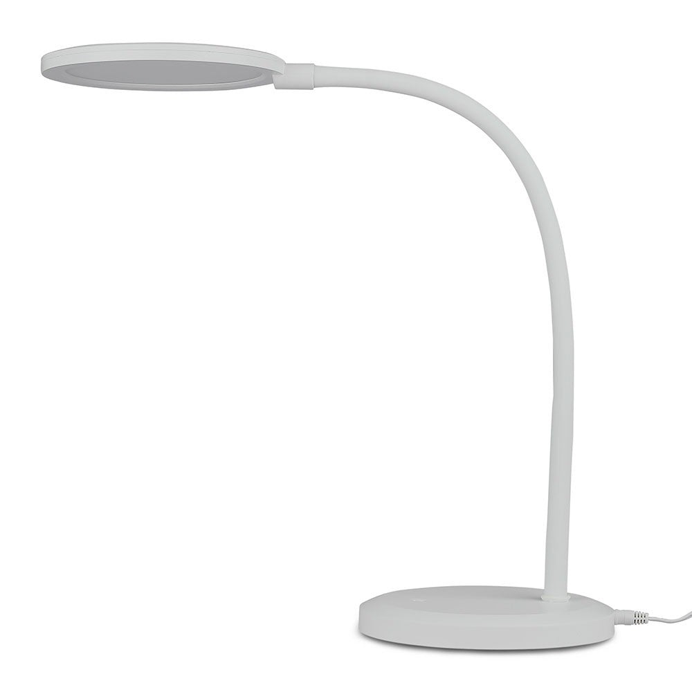 7W Lampka biurkowa LED / Ściemniana / Barwa: 3000K / Obudowa: Biała