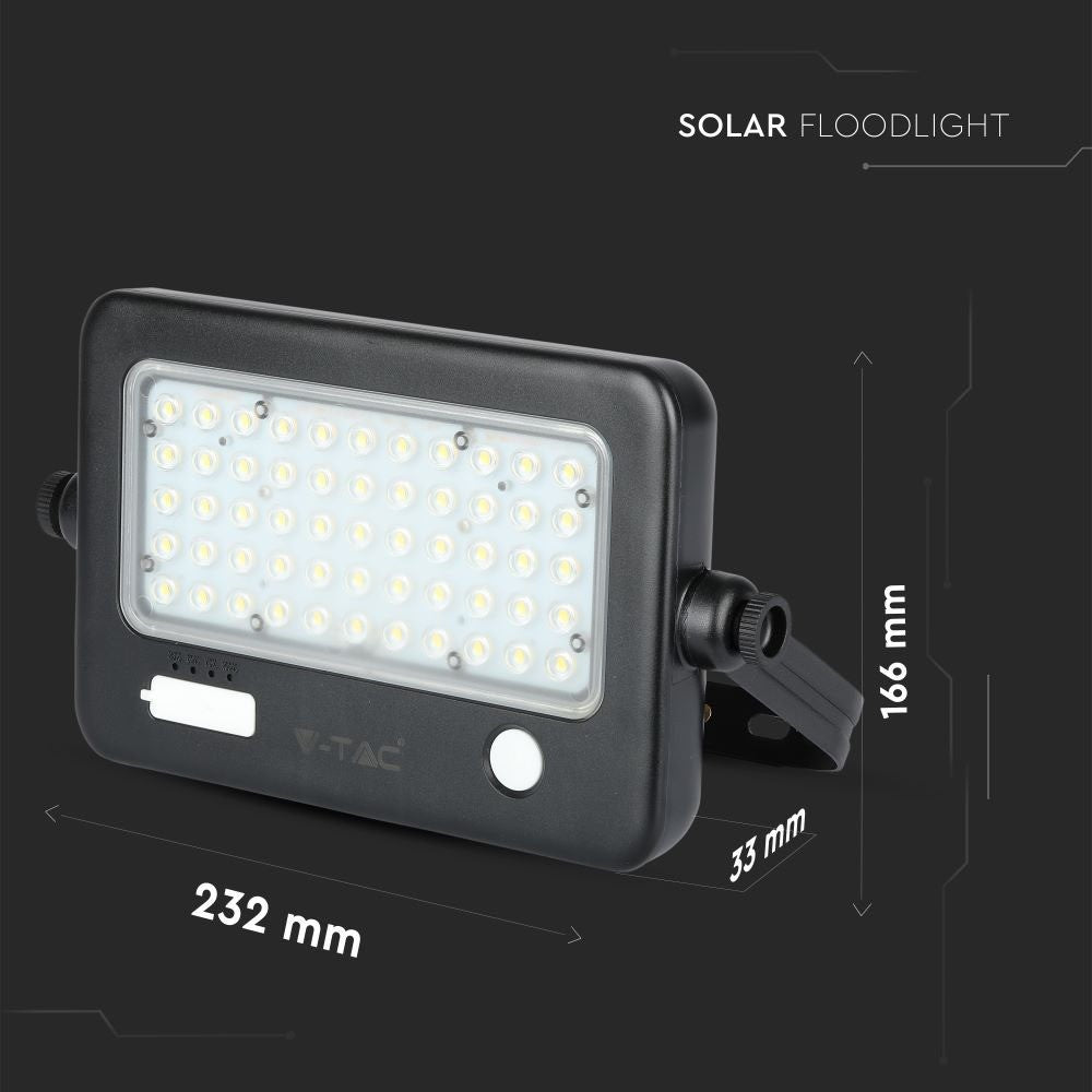 10W Naświetlacz LED solarny / Panel z przewodem / Gniazdo USB / Barwa:4000K / Obudowa: Czarna