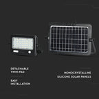 10W Naświetlacz LED solarny / Panel z przewodem / Gniazdo USB / Barwa:4000K / Obudowa: Czarna
