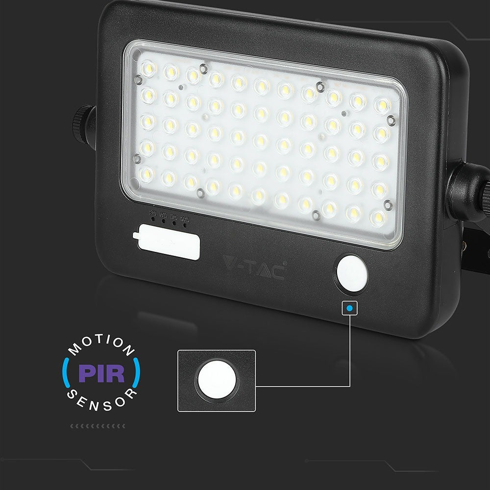 10W Naświetlacz LED solarny / Panel z przewodem / Gniazdo USB / Barwa:4000K / Obudowa: Czarna