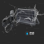 10W Naświetlacz LED solarny / Panel z przewodem / Gniazdo USB / Barwa:4000K / Obudowa: Czarna