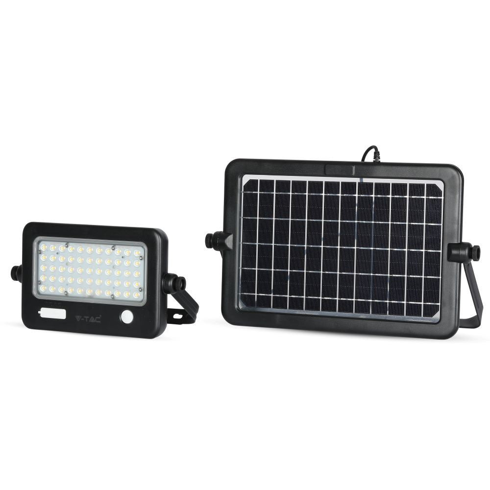 10W Naświetlacz LED solarny / Panel z przewodem / Gniazdo USB / Barwa:4000K / Obudowa: Czarna