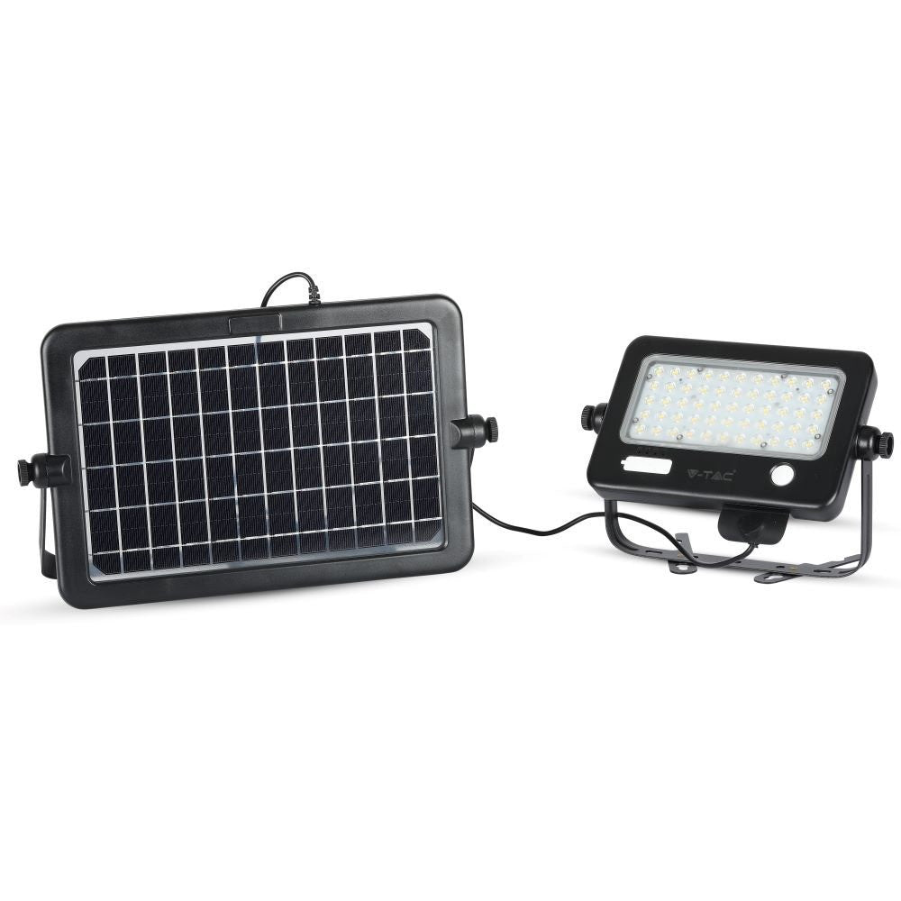 10W Naświetlacz LED solarny / Panel z przewodem / Gniazdo USB / Barwa:4000K / Obudowa: Czarna