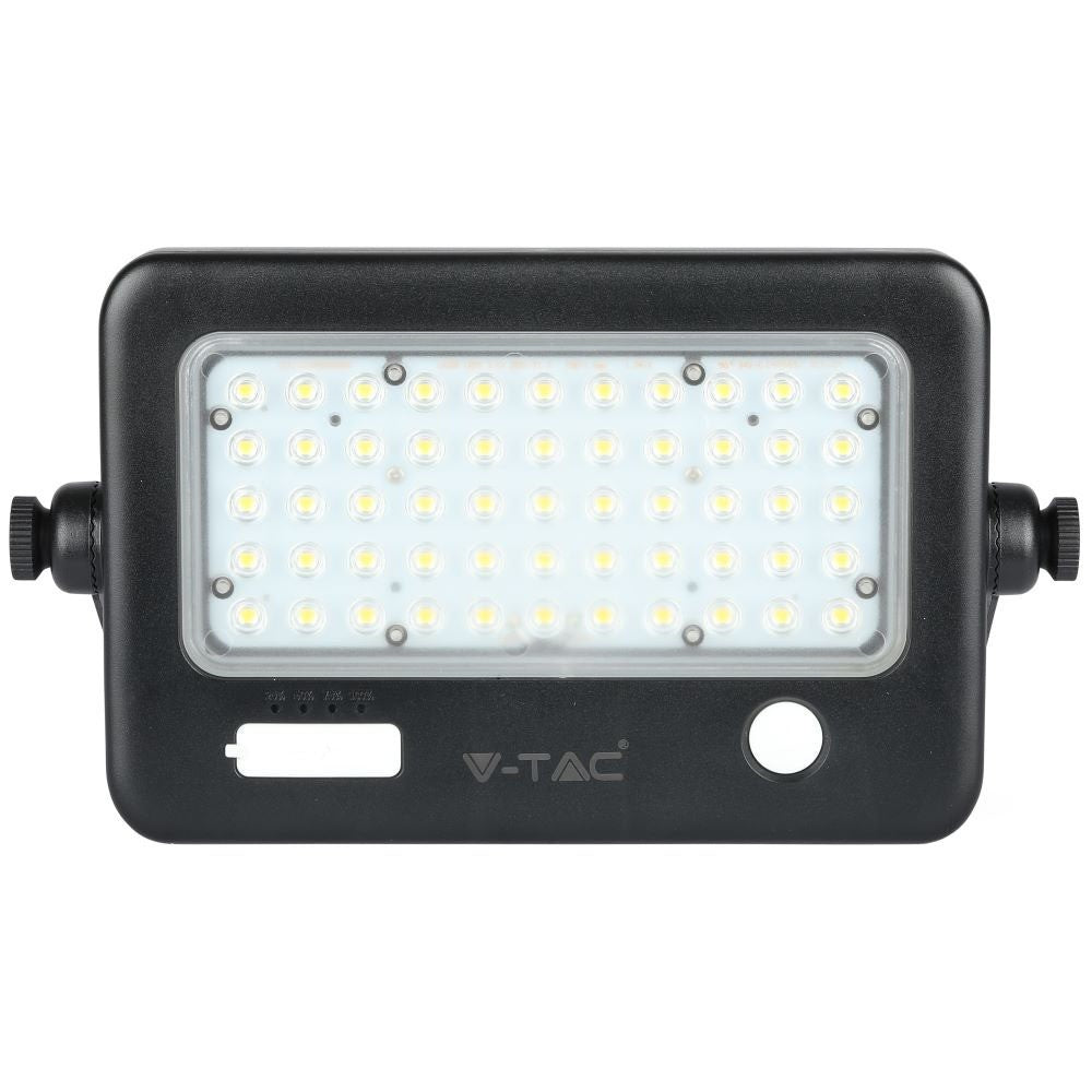 10W Naświetlacz LED solarny / Panel z przewodem / Gniazdo USB / Barwa:4000K / Obudowa: Czarna