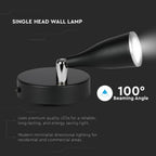 4.5W Kinkiet LED z wyłącznikiem / Barwa:4000K / Czarny