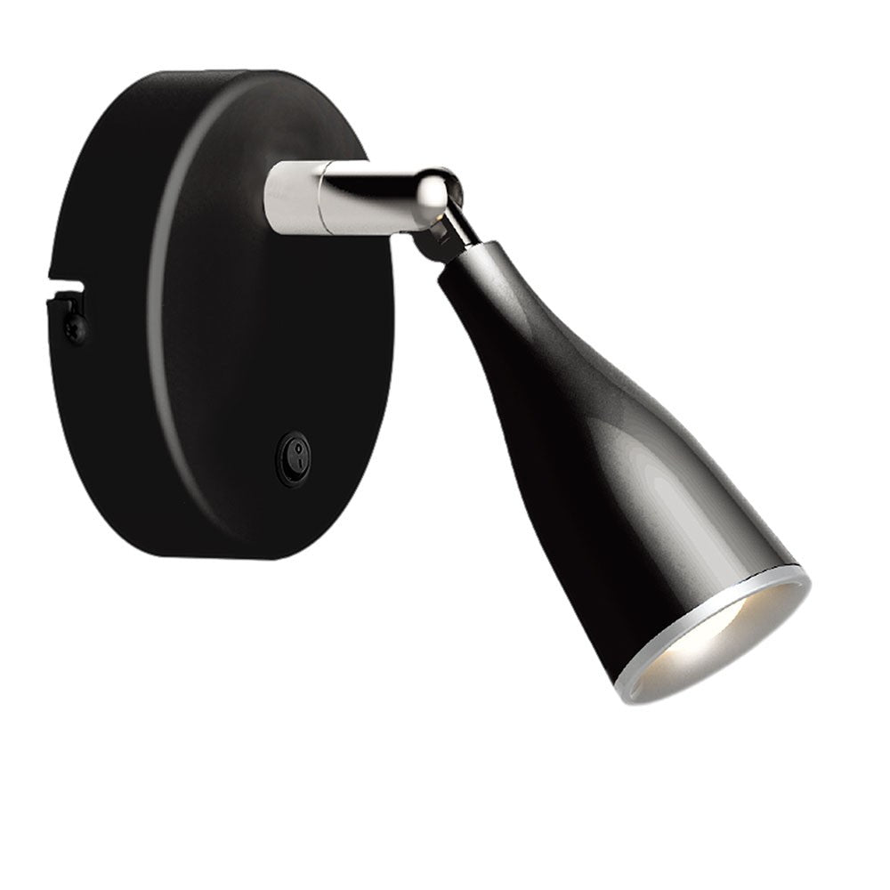 4.5W Kinkiet LED z wyłącznikiem / Barwa:3000K / Czarny
