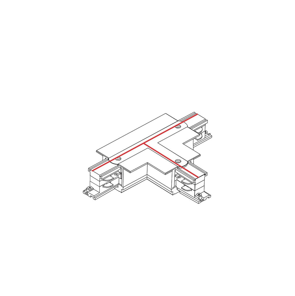 Nowodvorski System szynowy CTLS RECESSED POWER T CONNECTOR, RIGHT 2 (T-R2) 3-obwodowy CTLS 16A, 3,7kVA - Tworzywo sztuczne - Biały 8681