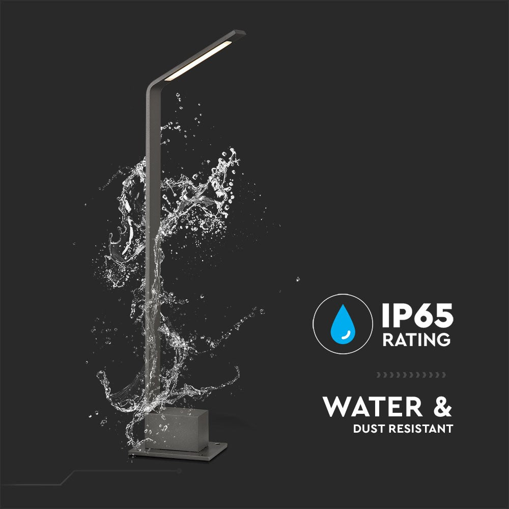 7W Słupek ogrodowy LED / Barwa:4000K / IP54 / Obudowa: Szara