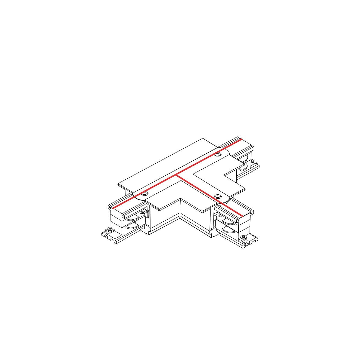 Nowodvorski System szynowy CTLS RECESSED POWER T CONNECTOR, RIGHT 2 (T-R2) 3-obwodowy CTLS 16A, 3,7kVA - Tworzywo sztuczne - Czarny 8682
