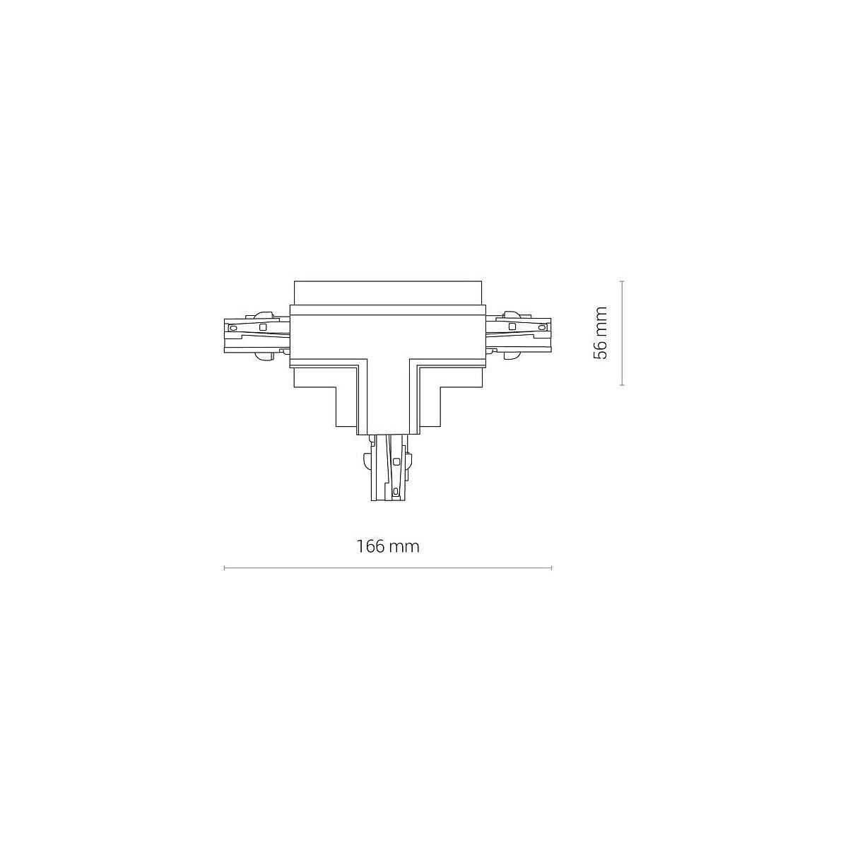 Nowodvorski System szynowy CTLS RECESSED POWER T CONNECTOR, RIGHT 2 (T-R2) 3-obwodowy CTLS 16A, 3,7kVA - Tworzywo sztuczne - Czarny 8682