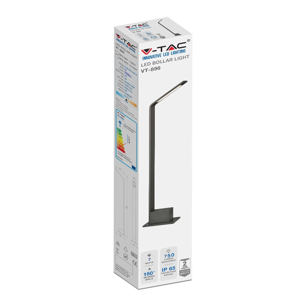 7W Słupek ogrodowy LED / Barwa:4000K / IP54 / Obudowa: Czarny