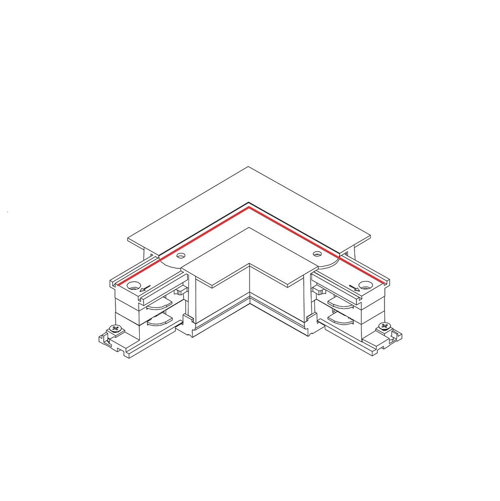Nowodvorski System szynowy CTLS RECESSED POWER L CONNECTOR, LEFT (L-L) 3-obwodowy CTLS 16A, 3,7kVA - Tworzywo sztuczne - Biały 8684