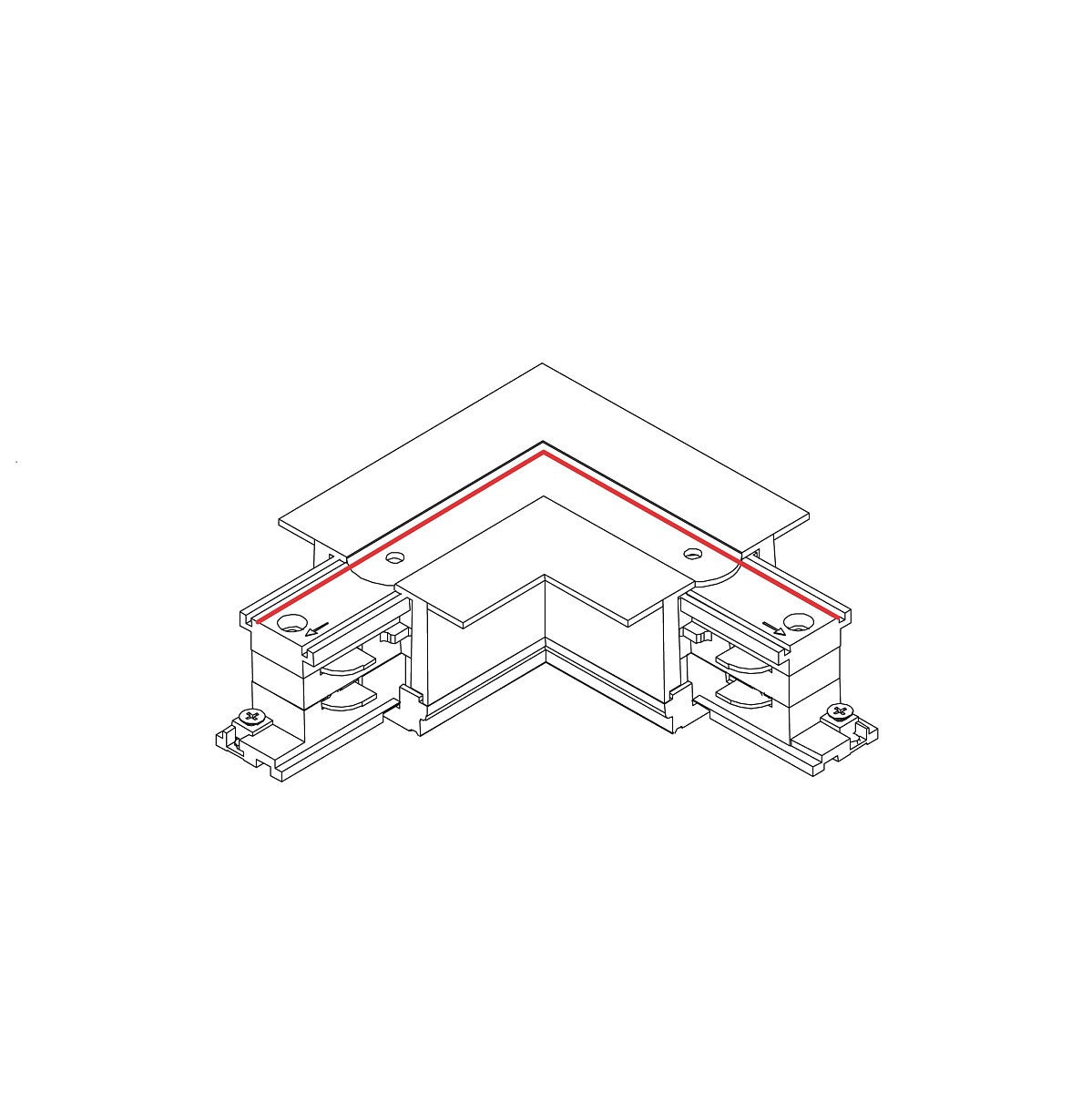 Nowodvorski System szynowy CTLS RECESSED POWER L CONNECTOR, LEFT (L-L) 3-obwodowy CTLS 16A, 3,7kVA - Tworzywo sztuczne - Biały 8684