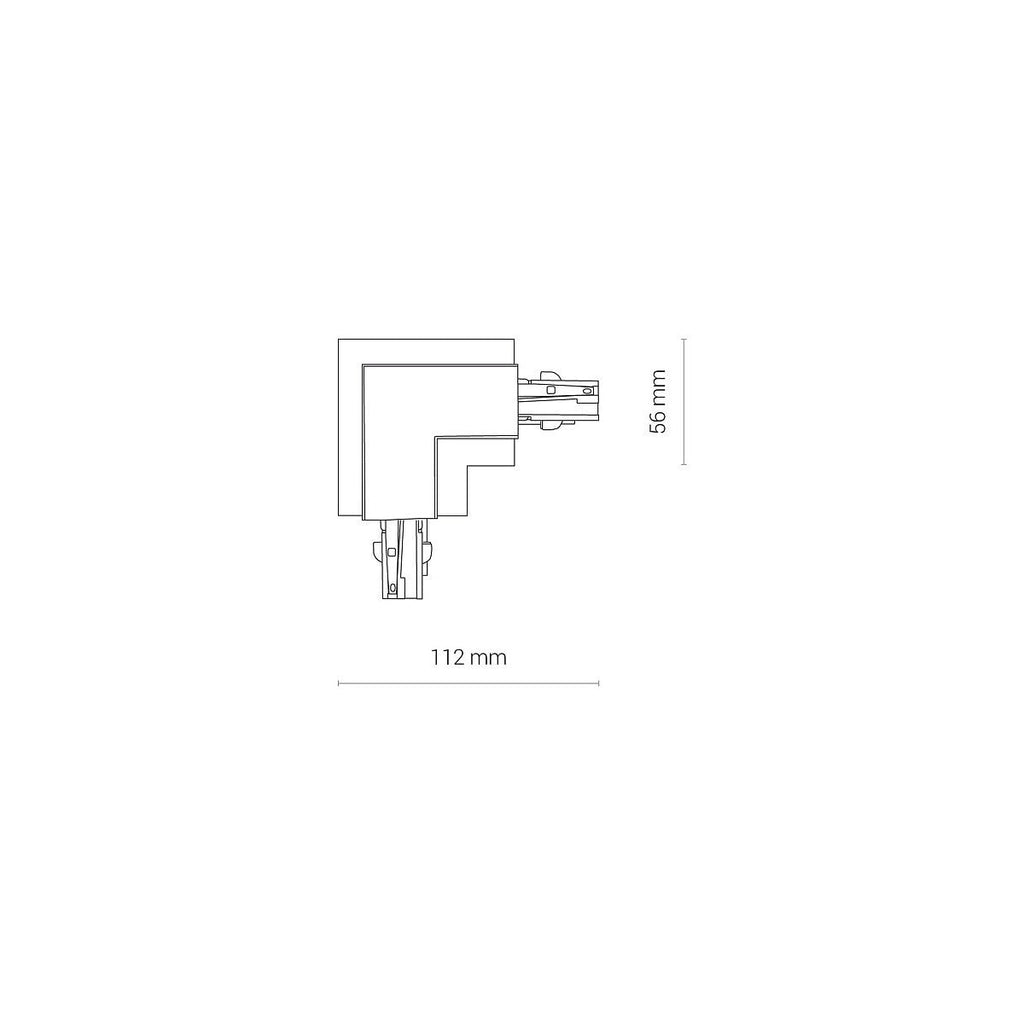 Nowodvorski System szynowy CTLS RECESSED POWER L CONNECTOR, LEFT (L-L) 3-obwodowy CTLS 16A, 3,7kVA - Tworzywo sztuczne - Biały 8684