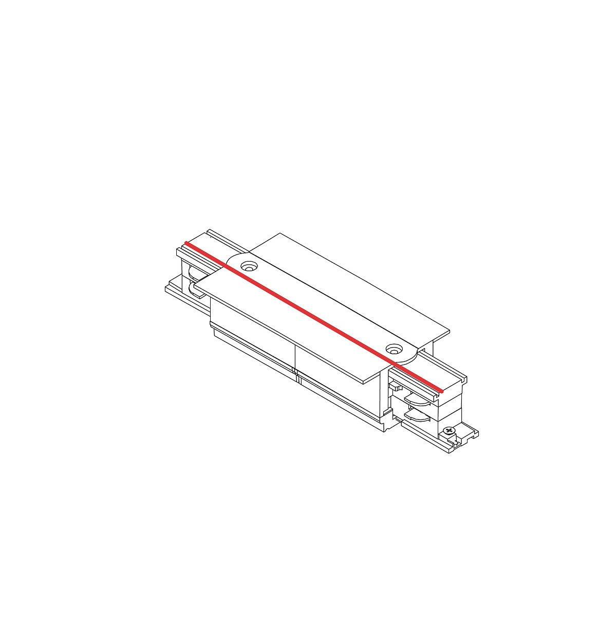 Nowodvorski System szynowy CTLS RECESSED POWER STRAIGHT CONNECTOR 3-obwodowy CTLS 16A, 3,7kVA - Tworzywo sztuczne - Czarny 8685