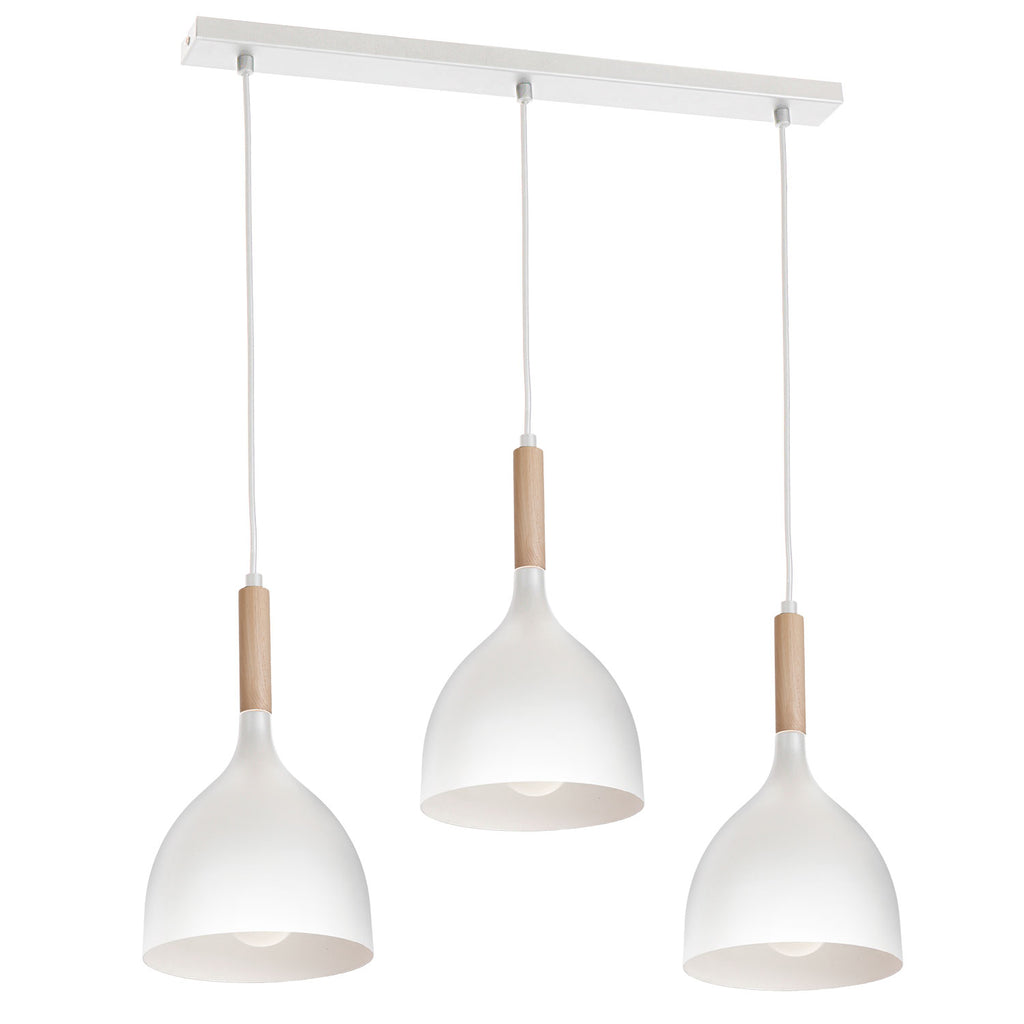 żyrandol listwa Noak white/natural wood 3xE27
