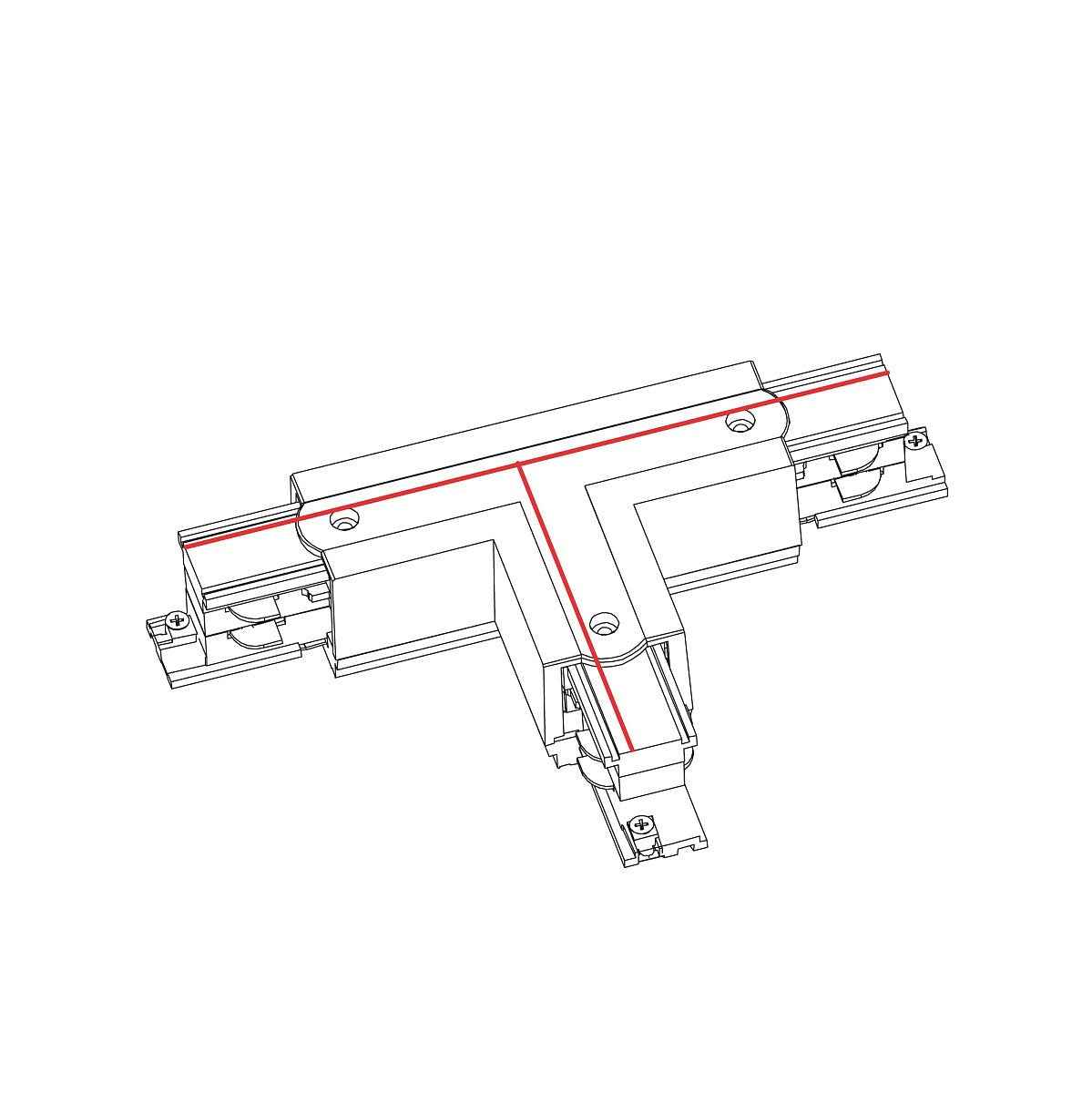 Nowodvorski System szynowy CTLS POWER T CONNECTOR, RIGHT 2 (T-R2) 3-obwodowy CTLS 16A, 3,7kVA - Tworzywo sztuczne - Biały 8703