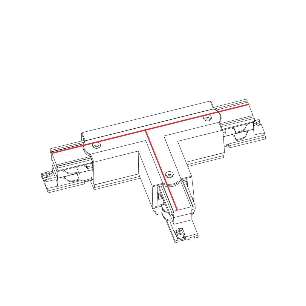 Nowodvorski System szynowy CTLS POWER T CONNECTOR, RIGHT 2 (T-R2) 3-obwodowy CTLS 16A, 3,7kVA - Tworzywo sztuczne - Czarny 8704