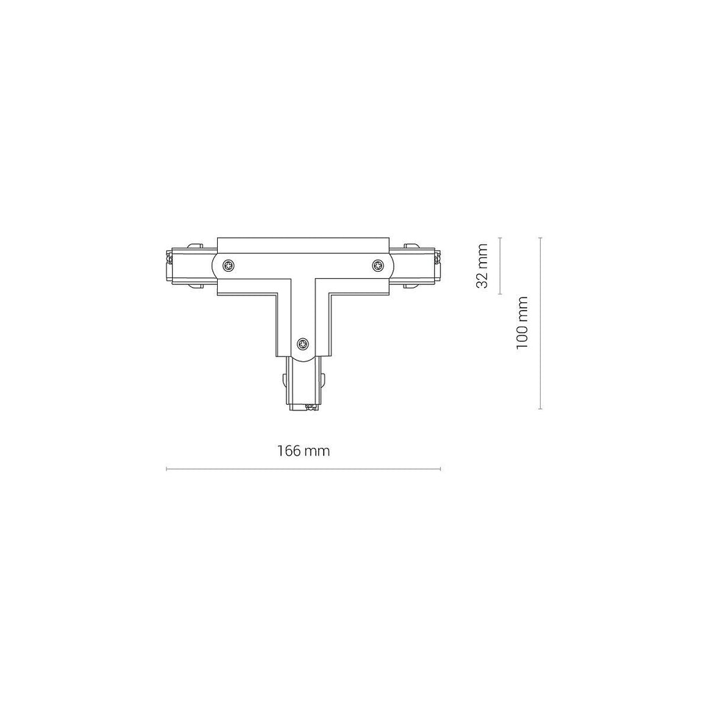 Nowodvorski System szynowy CTLS POWER T CONNECTOR, RIGHT 2 (T-R2) 3-obwodowy CTLS 16A, 3,7kVA - Tworzywo sztuczne - Czarny 8704